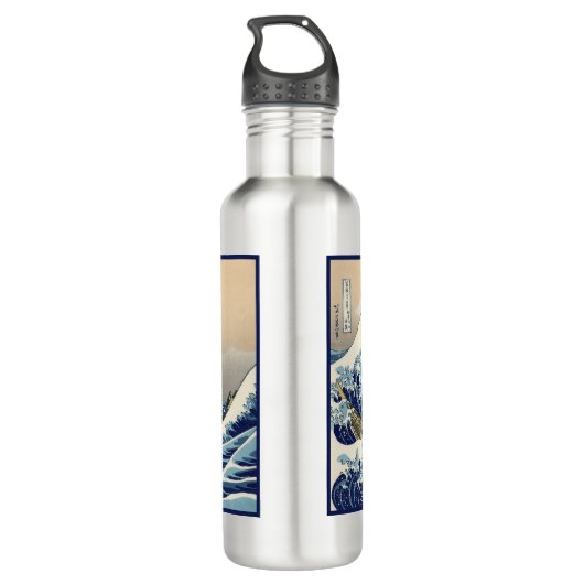 Great Wave off Kanagawa & Mount Fuji Japan Zee Waterfles (Achterkant)