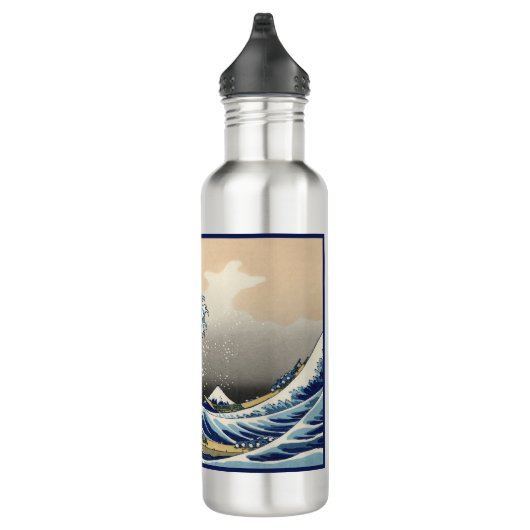 Great Wave off Kanagawa & Mount Fuji Japan Zee Waterfles (Rechts)