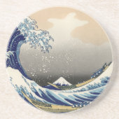 Great Wave off Kanagawa & Mount Fuji Japan Zee Zandsteen Onderzetter (Voorkant)