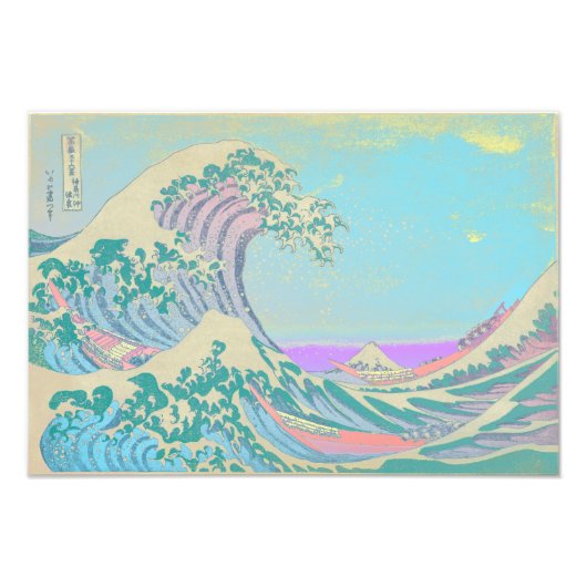 Great Wave Pastel Kleuren Premium Poster (Voorkant)