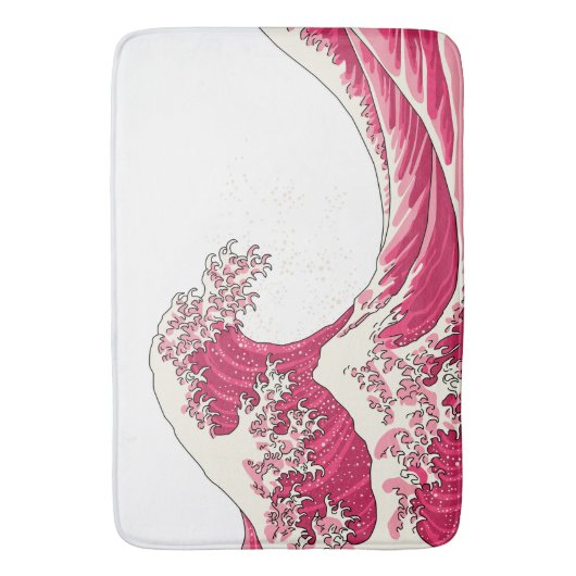 Great wave - roze badmat (Voorkant Verticaal)