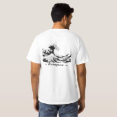 "Great Wave" T-Shirt, zwart en wit, formaat L T-shirt (Achterkant volledig)