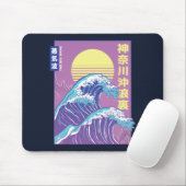 Great Wave Vaporwave Kanagawa Muismat (Met muis)