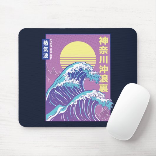 Great Wave Vaporwave Kanagawa Muismat (Met muis)