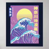 Great Wave Vaporwave Kanagawa Poster (Voorkant)