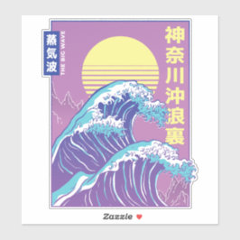 Great Wave Vaporwave Kanagawa Sticker