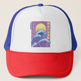 Great Wave Vaporwave Kanagawa Trucker Pet