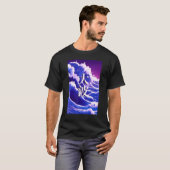 Great Wave Vaporwave Purple Blue Vibrant Aesthetic T-shirt (Voorkant volledig)