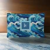 Great Waves en Seafoam Beach Geïnspireerd Monogram Etui