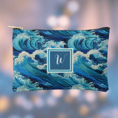 Great Waves en Seafoam Beach Geïnspireerd Monogram Etui