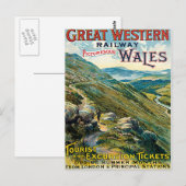 Great Western Railway Picturesque Wales UK Poster Briefkaart (Voorkant / Achterkant)