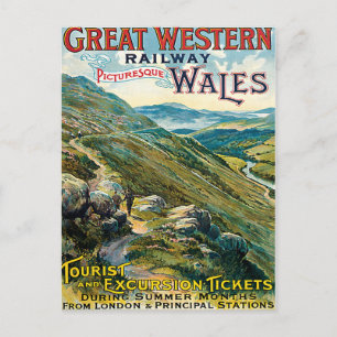 Great Western Railway Picturesque Wales UK Poster Briefkaart