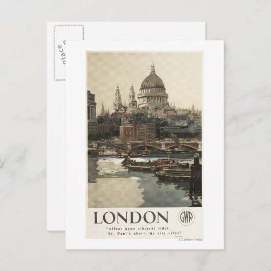 Great Western Railway St. Paul's Travel Poster Briefkaart (Voorkant / Achterkant)