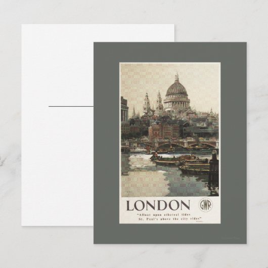 Great Western Railway St. Paul's Travel Poster Briefkaart (Voorkant / Achterkant)