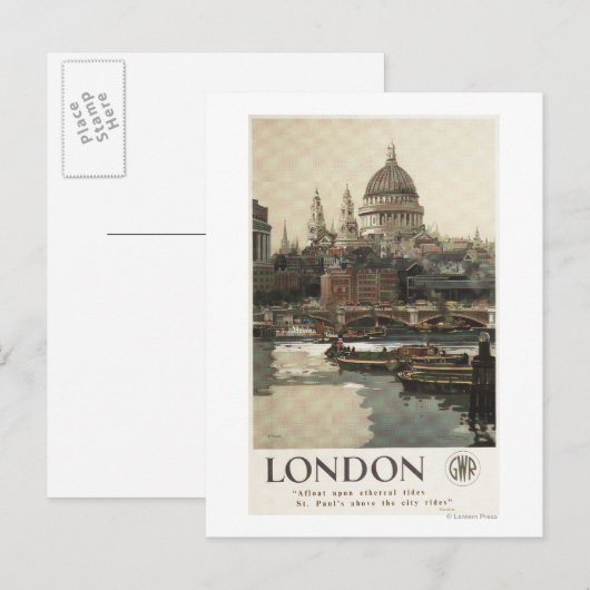 Great Western Railway St. Paul's Travel Poster Briefkaart (Voorkant / Achterkant)