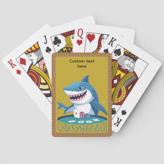 Great White Card Shark poker player playing cards Pokerkaarten (Achterkant)