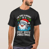 Great White Christmas Shark Funny Santa Holiday Pu T-shirt (Voorkant)