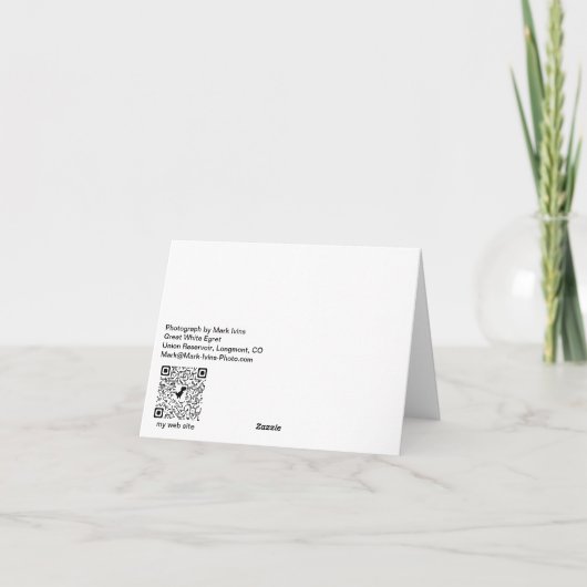 Great White Egret Folded Note Kaart (Achterkant)