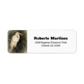 Great White Egret Water Bird Digital Art Painting Etiket (Voorkant)