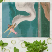 Great White Heron Birds of America Audubon Print Theedoek (Gevouwen)