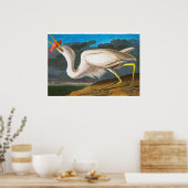 Great White Heron door John James Audubon Poster (Keuken)