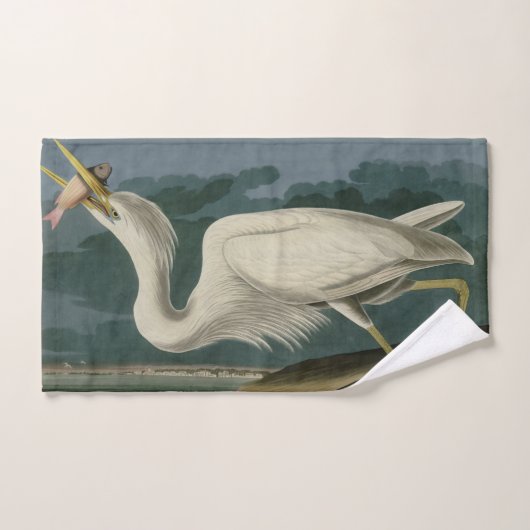Great White Heron, van Audubon's Birds of America Bad Handdoek (Handdoek)