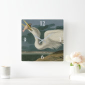 Great White Heron, van Audubon's Birds of America Vierkante Klok (Huis)