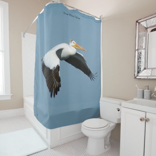 Great White Pelican douchegordijn (In situ)