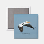 Great White Pelican sky magnet (Voorkant / Achterkant)