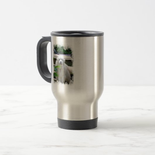 Great White Pyreneeën Dog Travel Mug Reisbeker (Voorkant links)