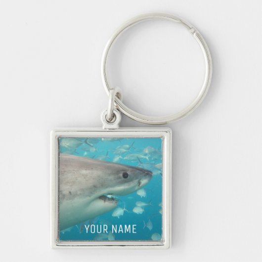 Great White Shark Close Up Underwater Australia Sleutelhanger (Voorkant)