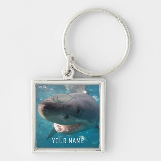 Great White Shark Close Up Underwater Australia Sleutelhanger (Voorkant)