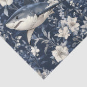 Great White Shark Floral Flowers  Tissuepapier (Detail)