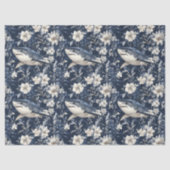 Great White Shark Floral Flowers  Tissuepapier (Voorkant)