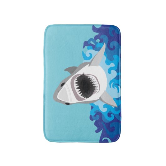 Great White Shark Funny Cartoon Badmat (Voorkant Verticaal)