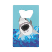 Great White Shark Funny Cartoon Creditkaart Flessenopener (Voorkant)