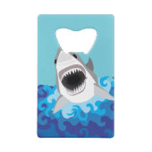 Great White Shark Funny Cartoon Creditkaart Flessenopener (Achterkant)