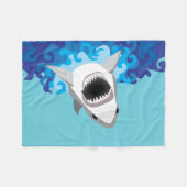 Great White Shark Funny Cartoon Fleece Deken (Voorkant (Horizontaal))