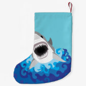 Great White Shark Funny Cartoon Kleine Kerstsok (Achterkant)
