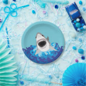 Great White Shark Funny Cartoon Papieren Bordje (Feest)