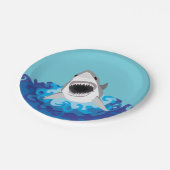 Great White Shark Funny Cartoon Papieren Bordje (Gekanteld)