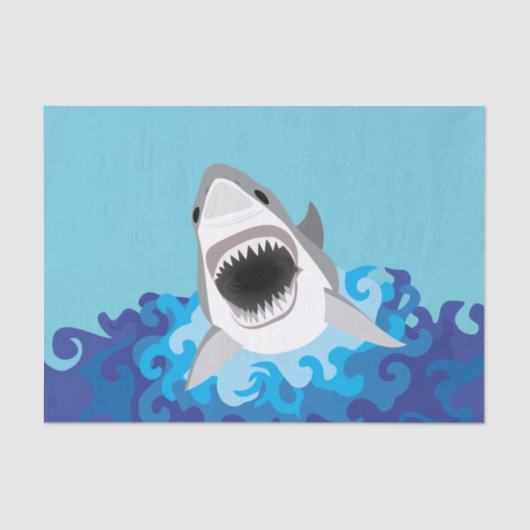 Great White Shark Funny Cartoon Tissuepapier (Voorkant)