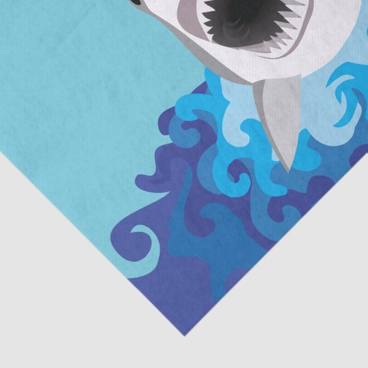 Great White Shark Funny Cartoon Tissuepapier (Detail)