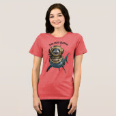 Great White Shark Inside of a Diving Helmet URM Tri-Blend Shirt (Voorkant volledig)