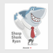 Great White Shark Kantoor Clothes Cartoon Voeg naa Sticker (Vel)