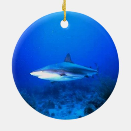 Great White Shark-kerstversiering Keramisch Ornament (Achterkant)