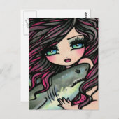 Great White Shark Mermaid Fantasy Art Briefkaart (Voorkant / Achterkant)