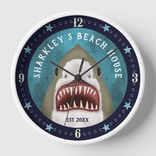 Great White Shark Nautical Custom Beach House Name (Voorkant)