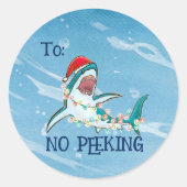 Great White Shark Ocean No Peking Ronde Sticker (Voorkant)