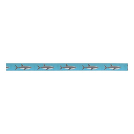Great White Shark Ocean Ribbon Grosgrain Lint (Voorkant)